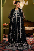 Front Open Frock With Flared Pant & Dupatta - 0717