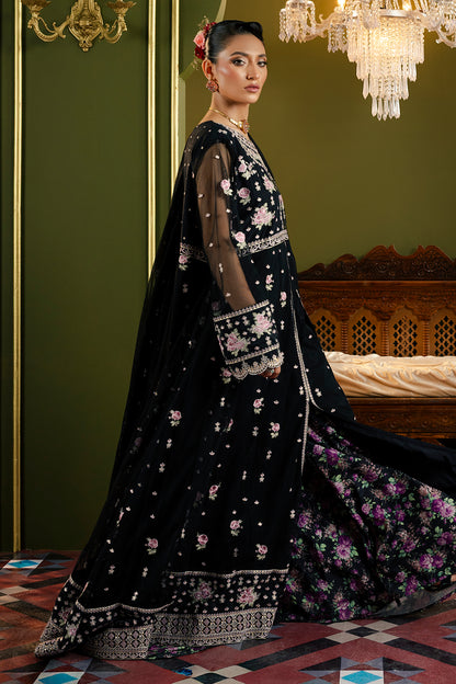 Front Open Frock With Flared Pant & Dupatta - 0717