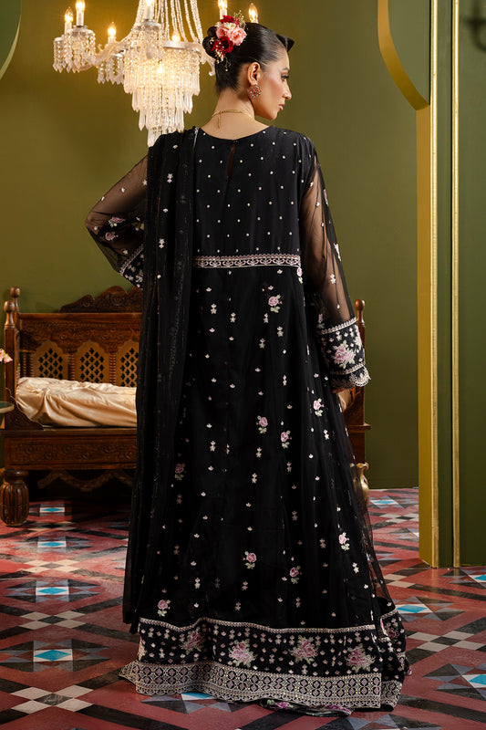 Front Open Frock With Flared Pant & Dupatta - 0717
