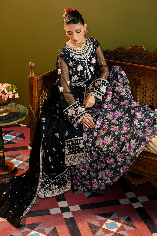 Front Open Frock With Flared Pant & Dupatta - 0717