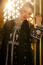 Front Open Frock With Flared Pant & Dupatta - 0717