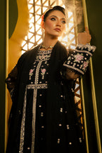 Front Open Frock With Flared Pant & Dupatta - 0717