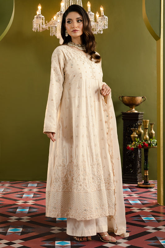 Frock With Dhaka Pajama & Dupatta - 0718