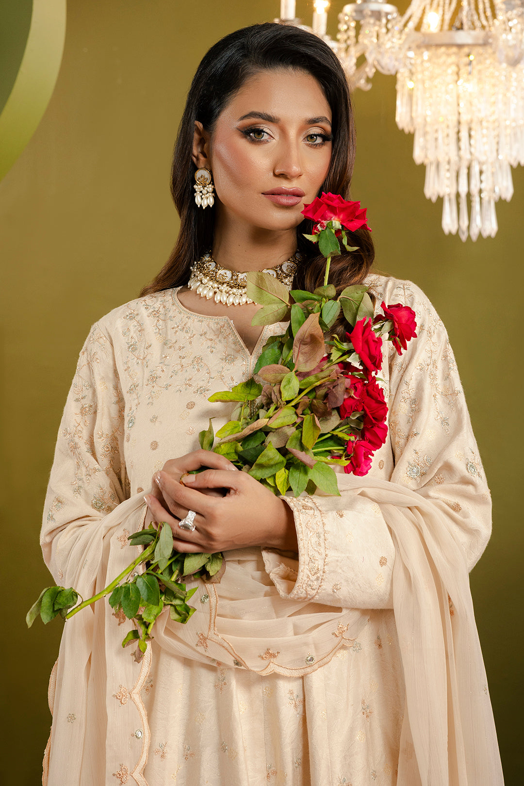Frock With Dhaka Pajama & Dupatta - 0718
