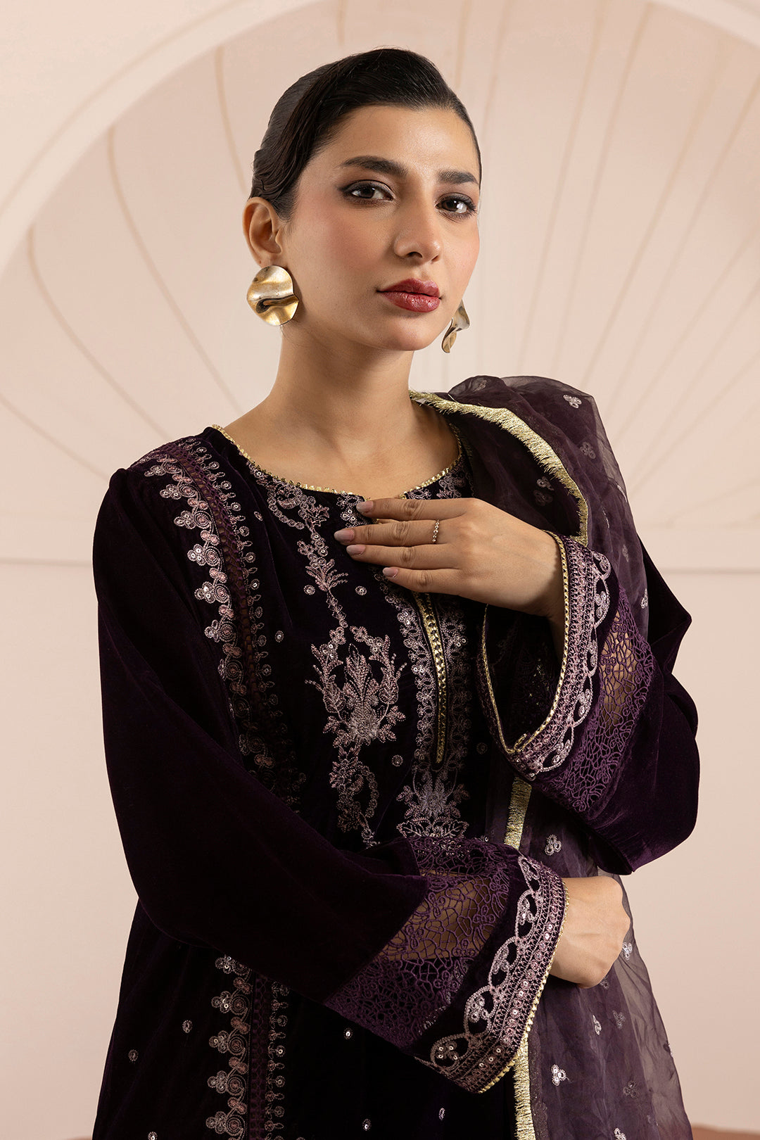 Embroidered Kurta Dupatta Trouser - 0734