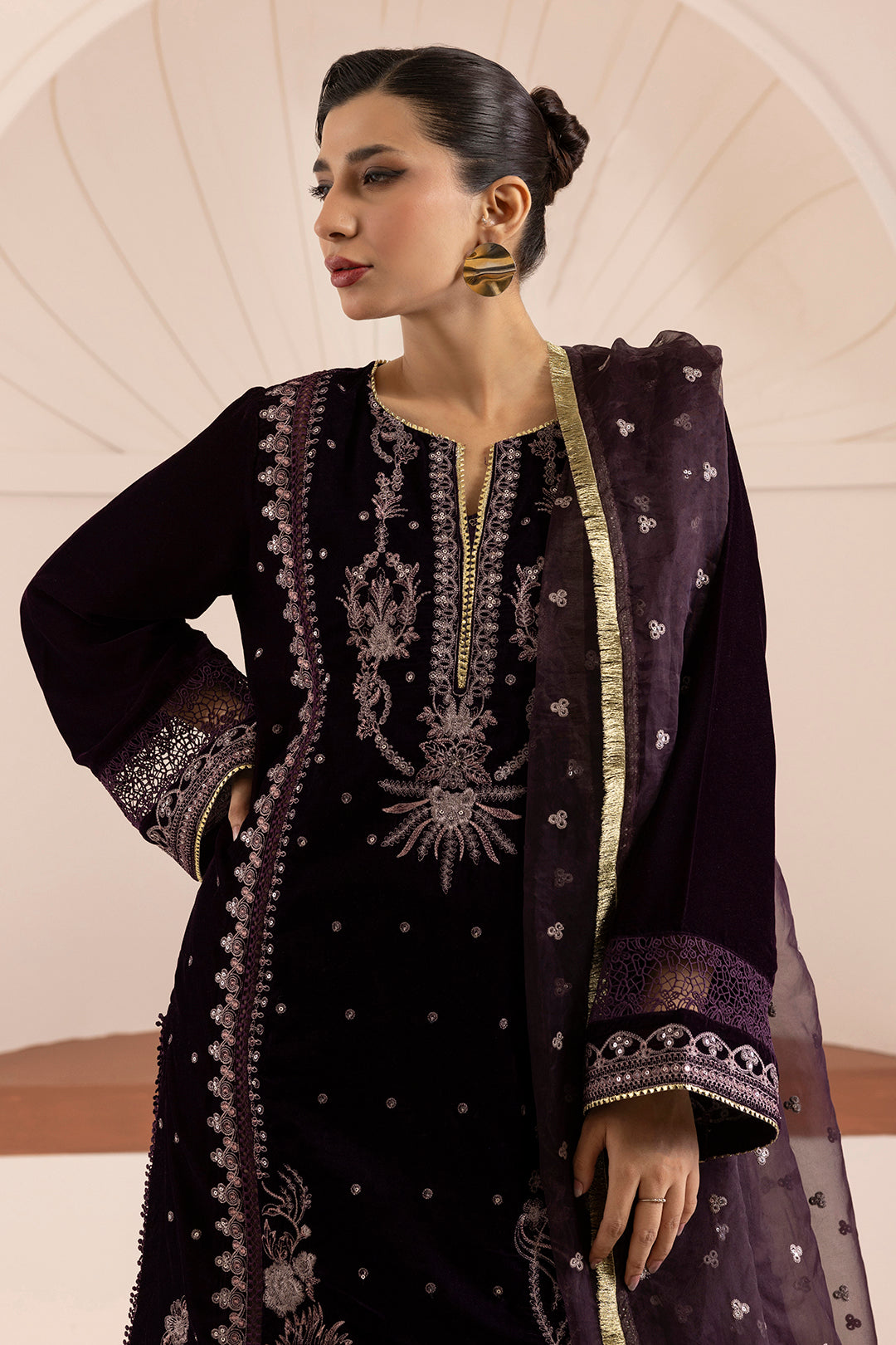 Embroidered Kurta Dupatta Trouser - 0734