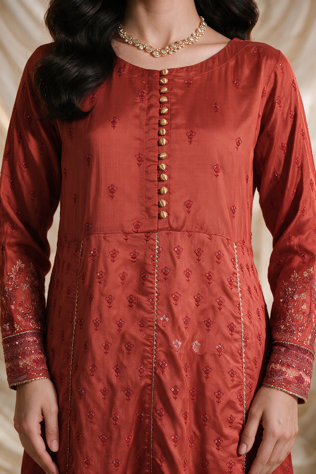 Embroidered Kurta Dupatta Trouser - 0737