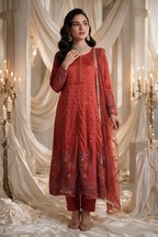 Embroidered Kurta Dupatta Trouser - 0737