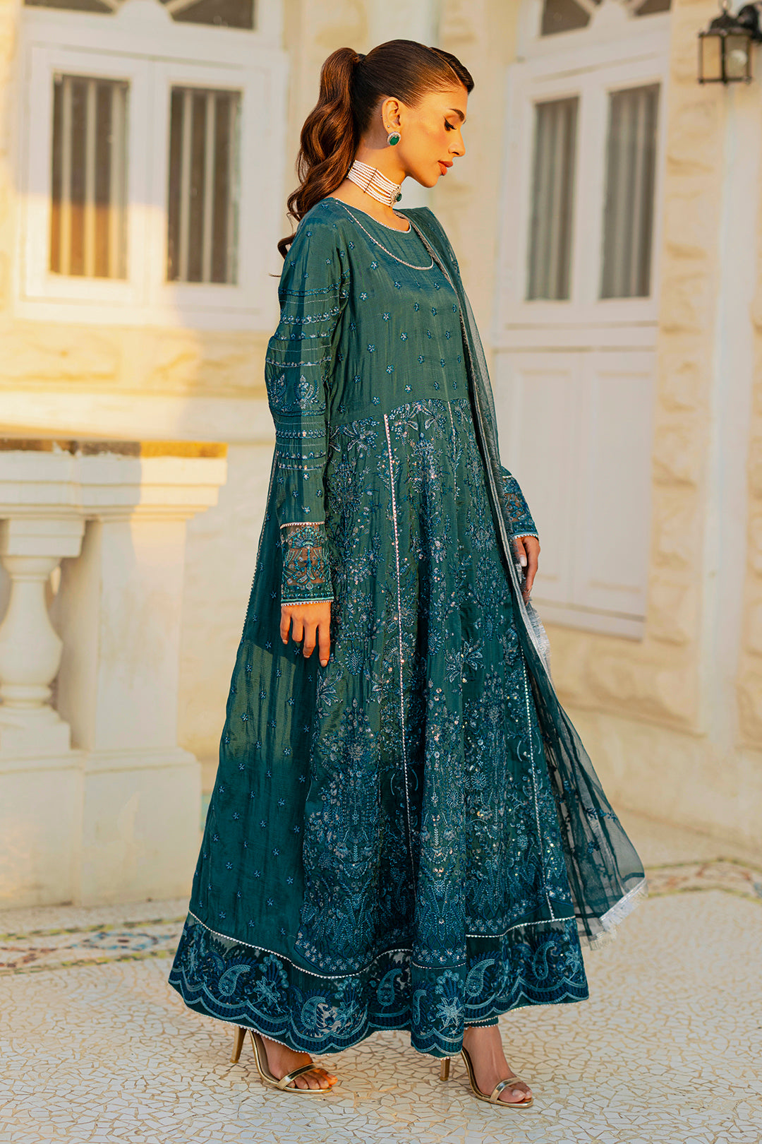 Embroidered Kurta Dupatta Trouser - 0738