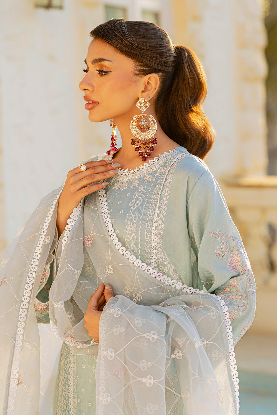 Embroidered Kurta Dupatta Trouser - 0739