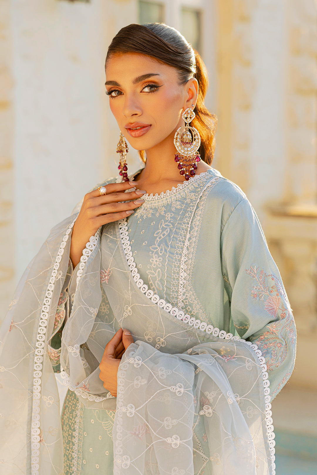 Embroidered Kurta Dupatta Trouser - 0739