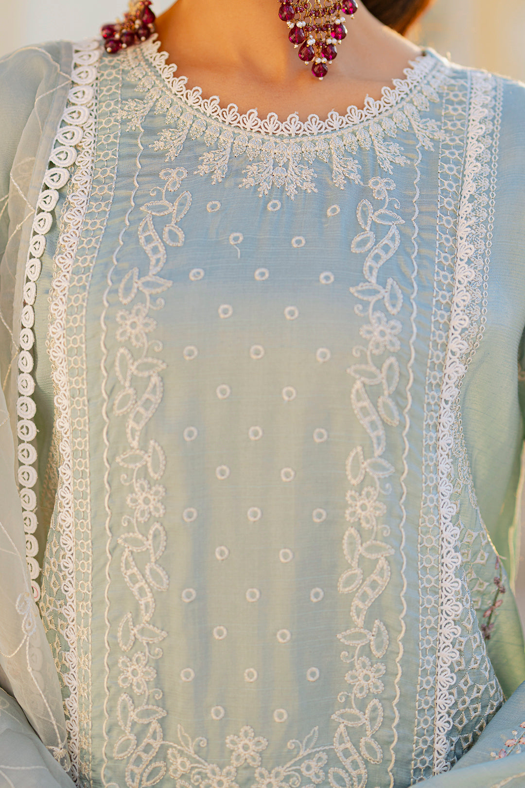 Embroidered Kurta Dupatta Trouser - 0739