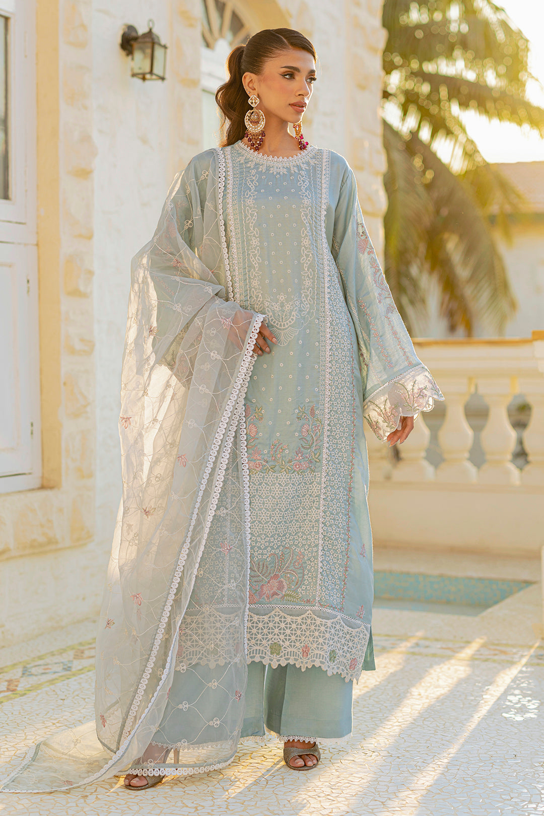Embroidered Kurta Dupatta Trouser - 0739