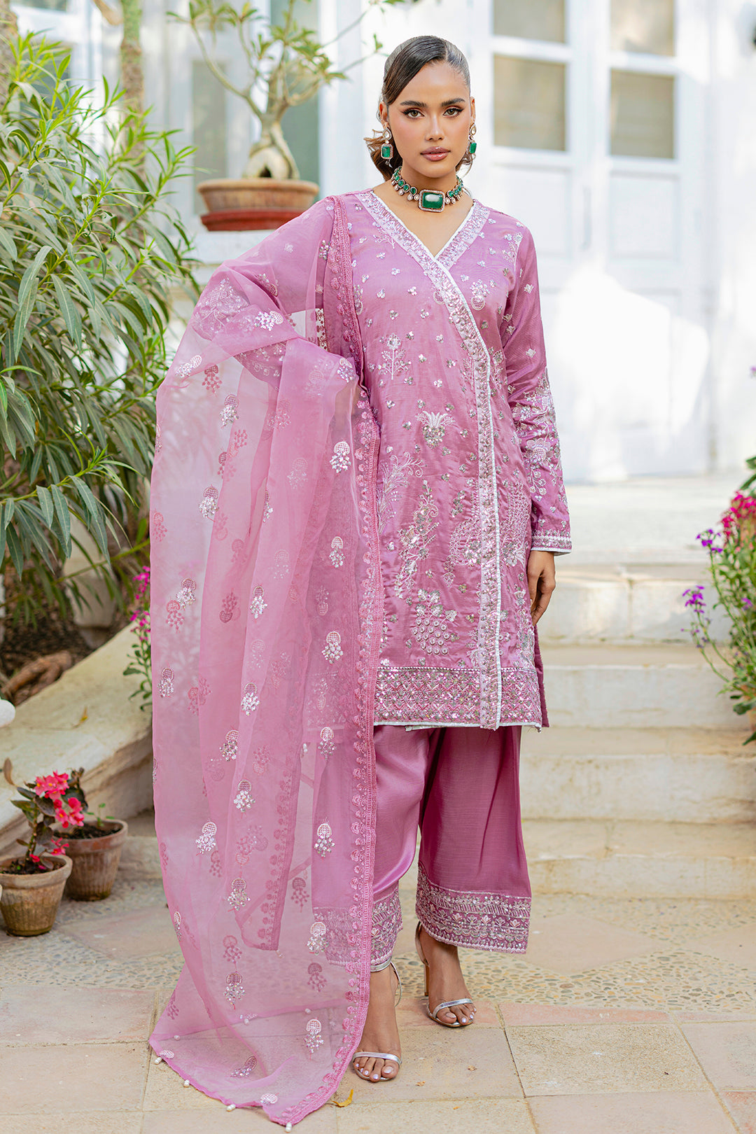 Embroidered Kurta Dupatta Trouser - 2736