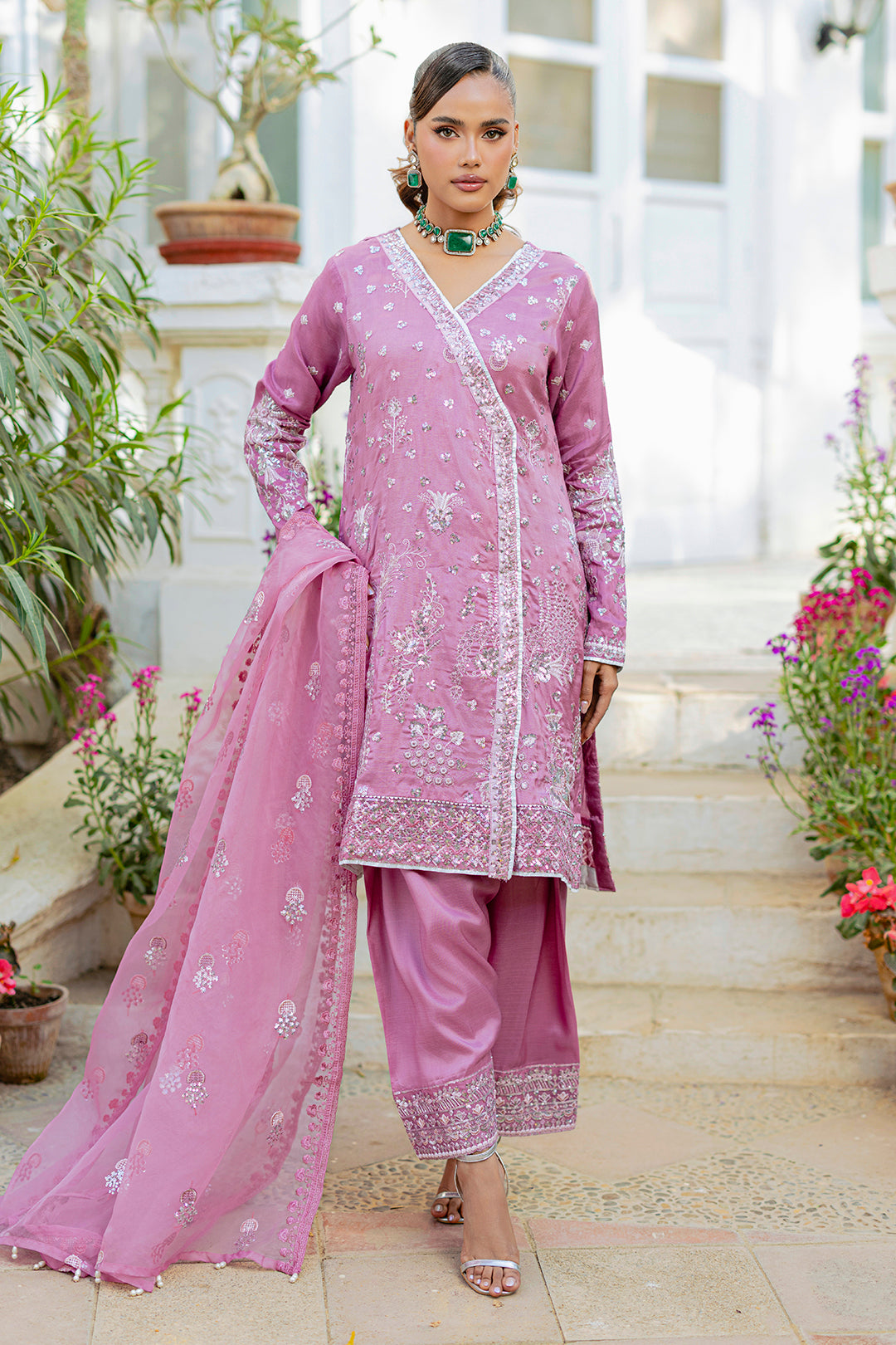 Embroidered Kurta Dupatta Trouser - 2736