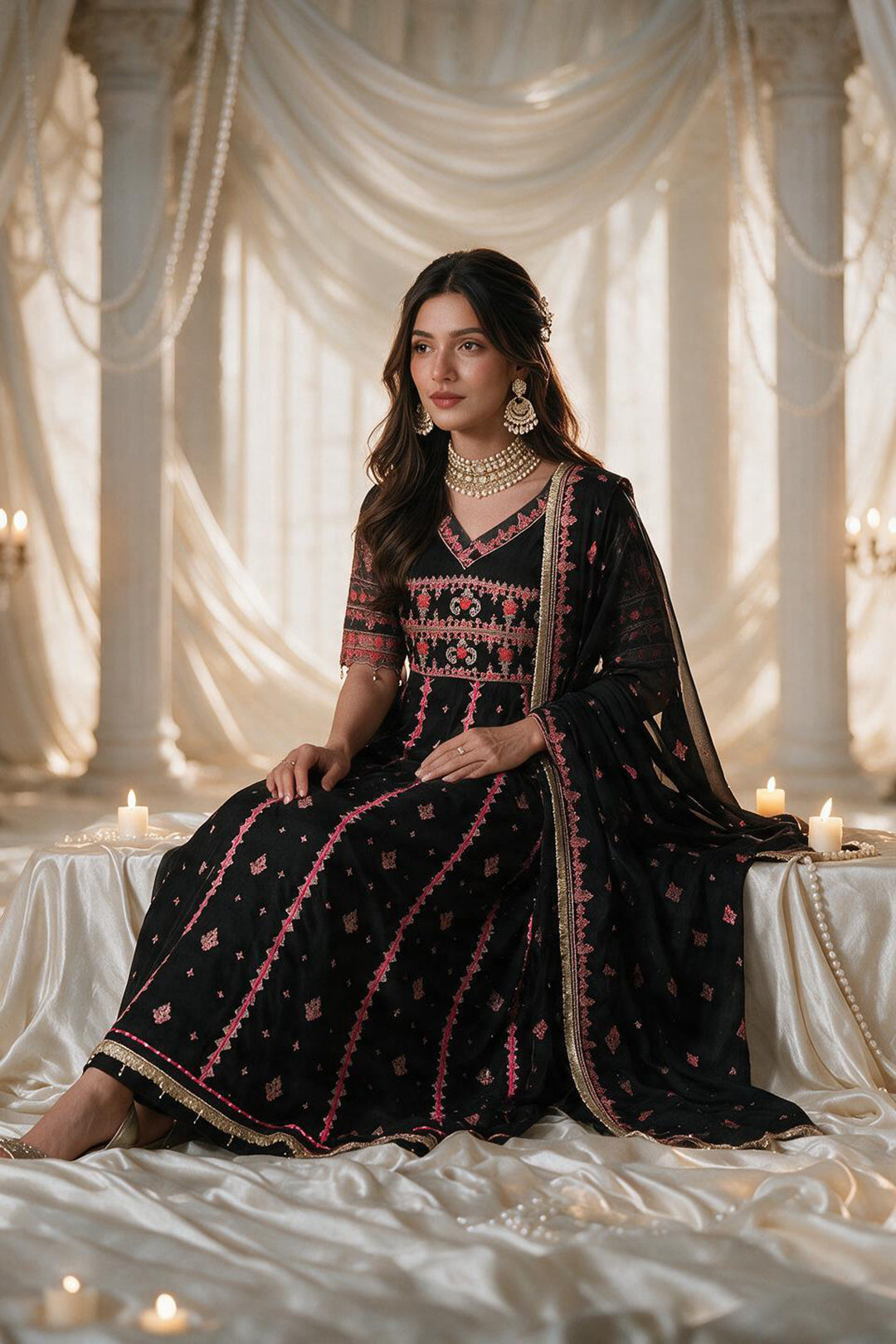 Embroidered Kurta Dupatta Trouser - 0762