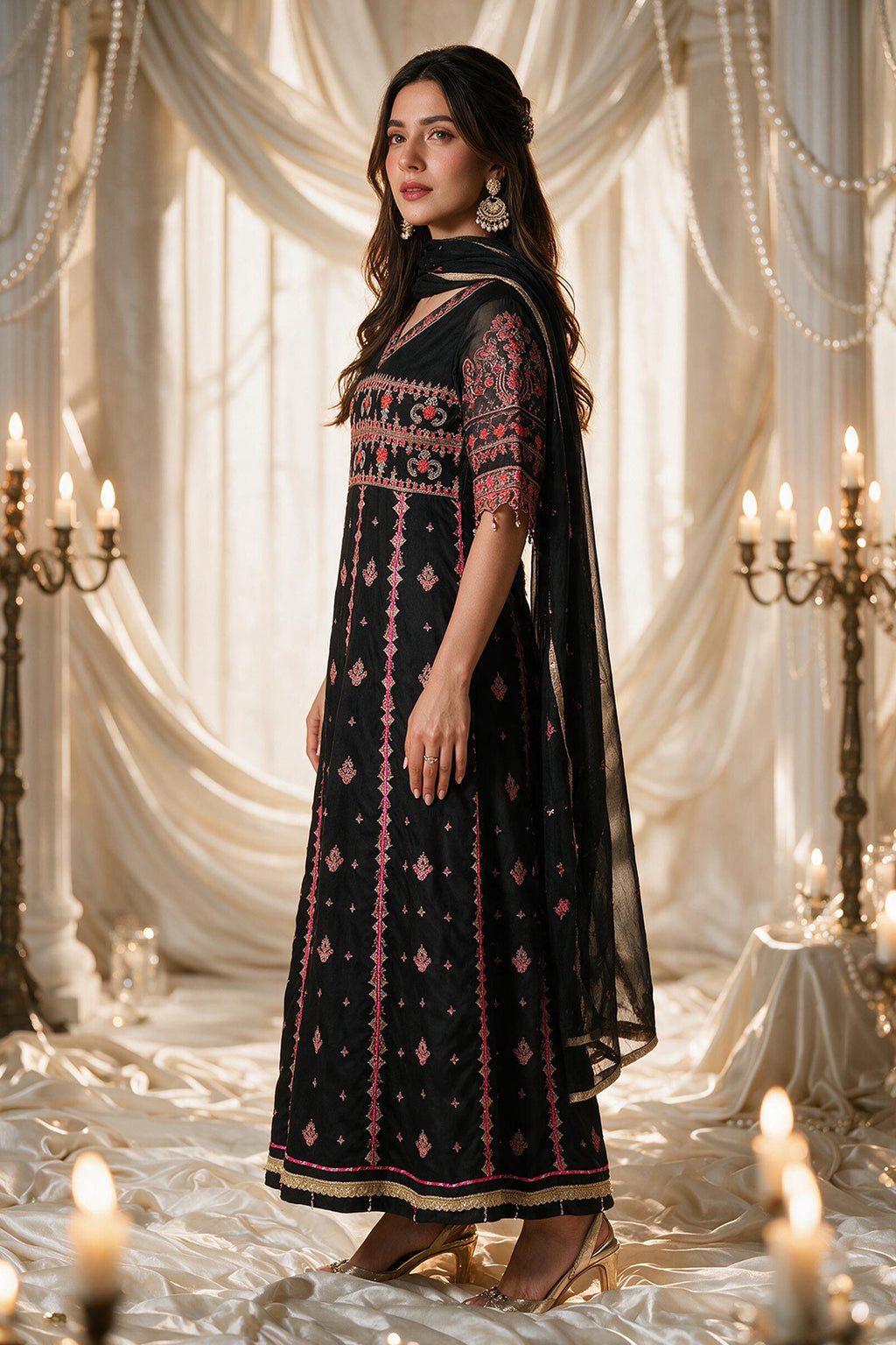 Embroidered Kurta Dupatta Trouser - 0762