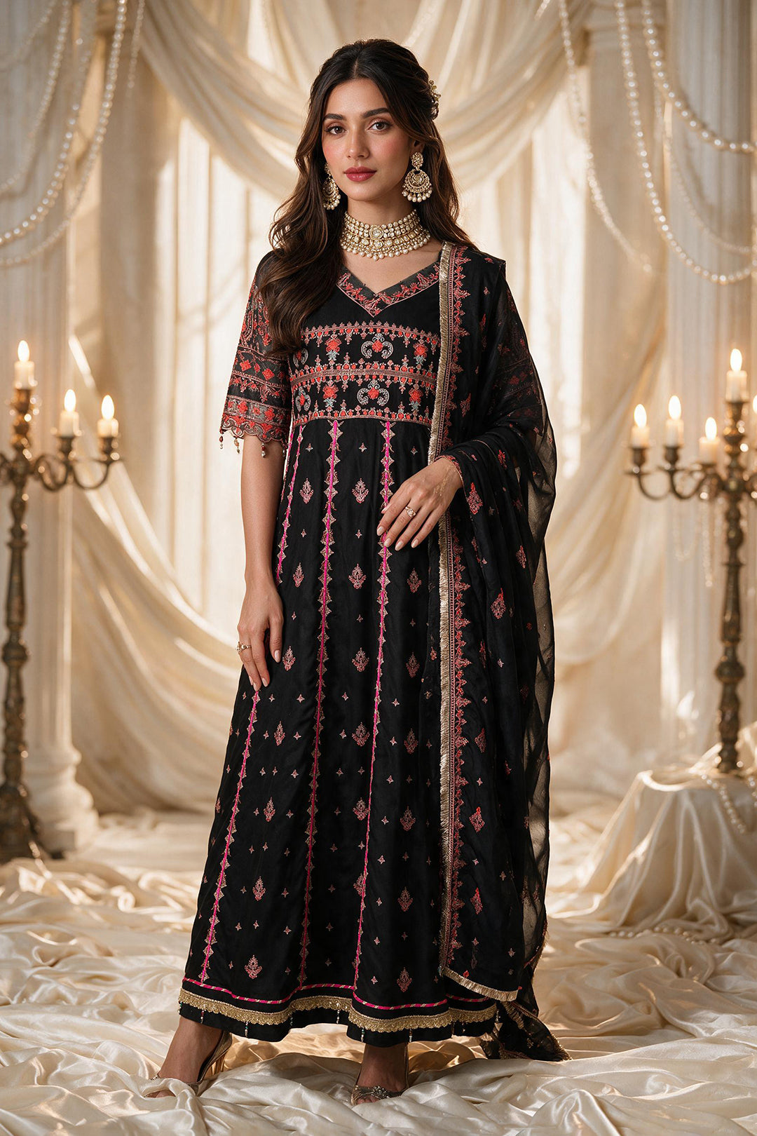 Embroidered Kurta Dupatta Trouser - 0762