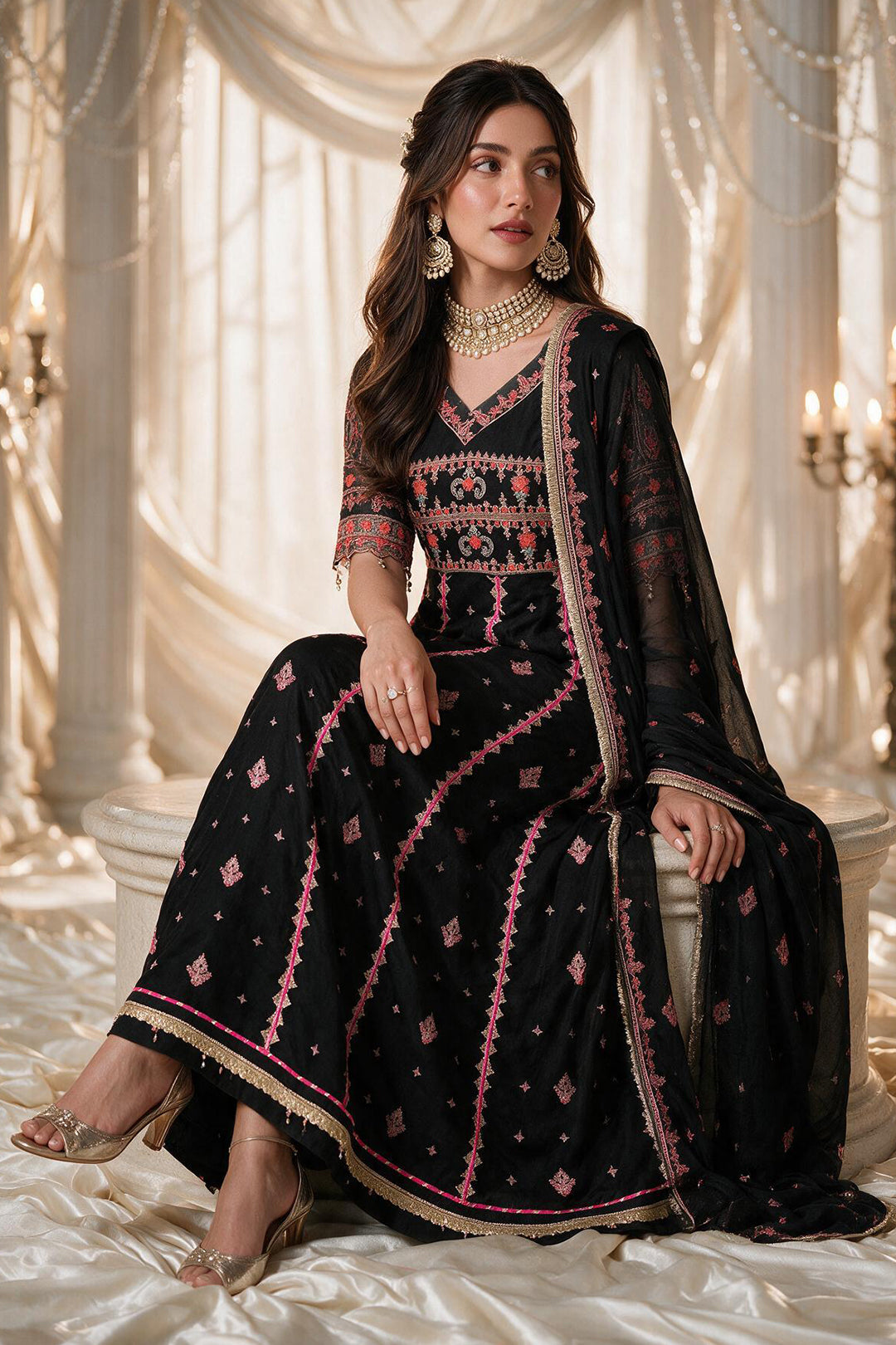 Embroidered Kurta Dupatta Trouser - 0762