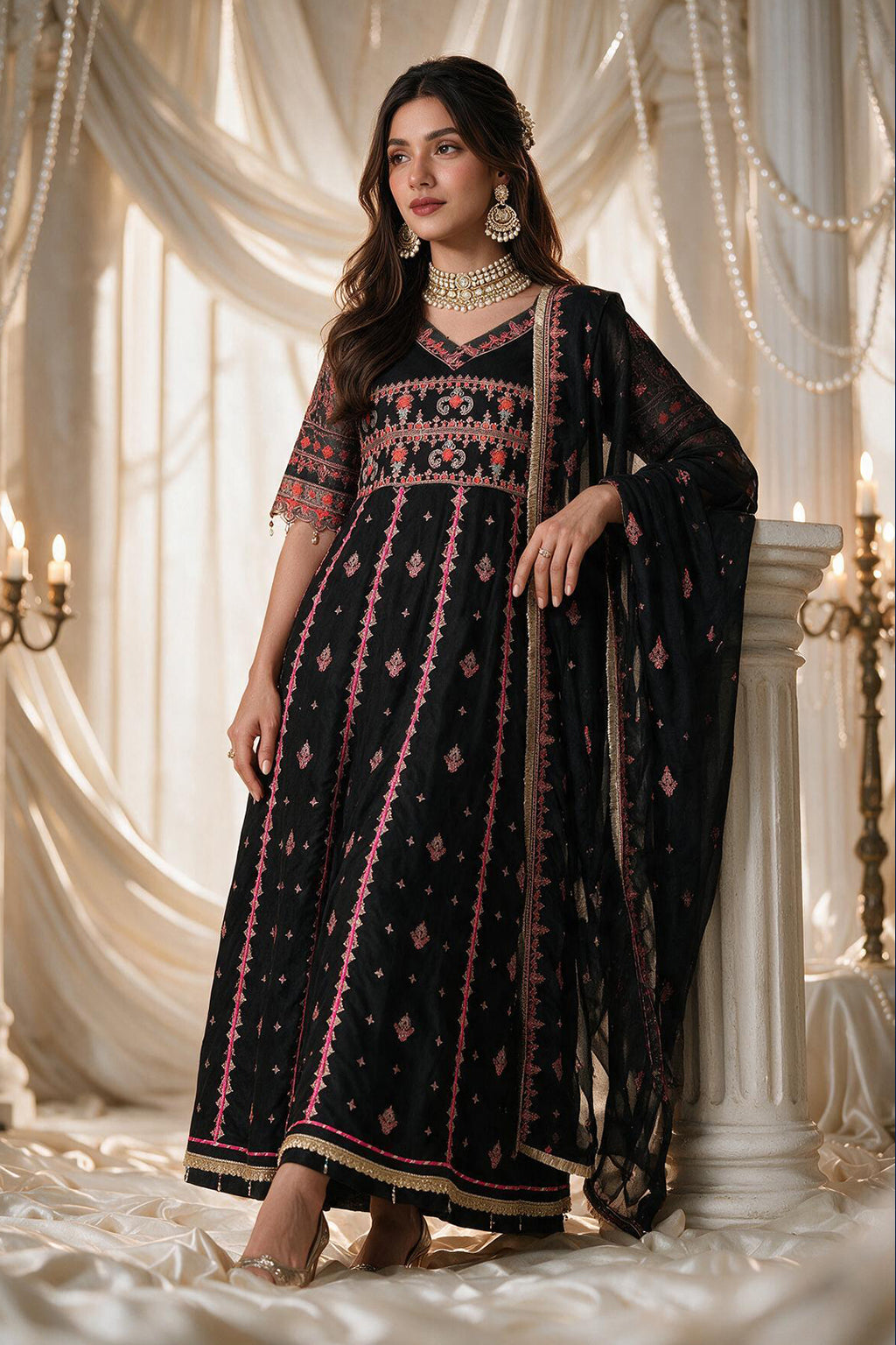 Embroidered Kurta Dupatta Trouser - 0762
