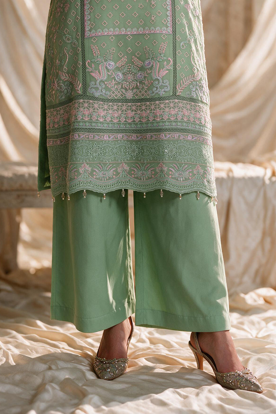 Embroidered Kurta Dupatta Trouser - 0763