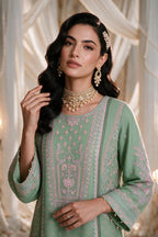 Embroidered Kurta Dupatta Trouser - 0763