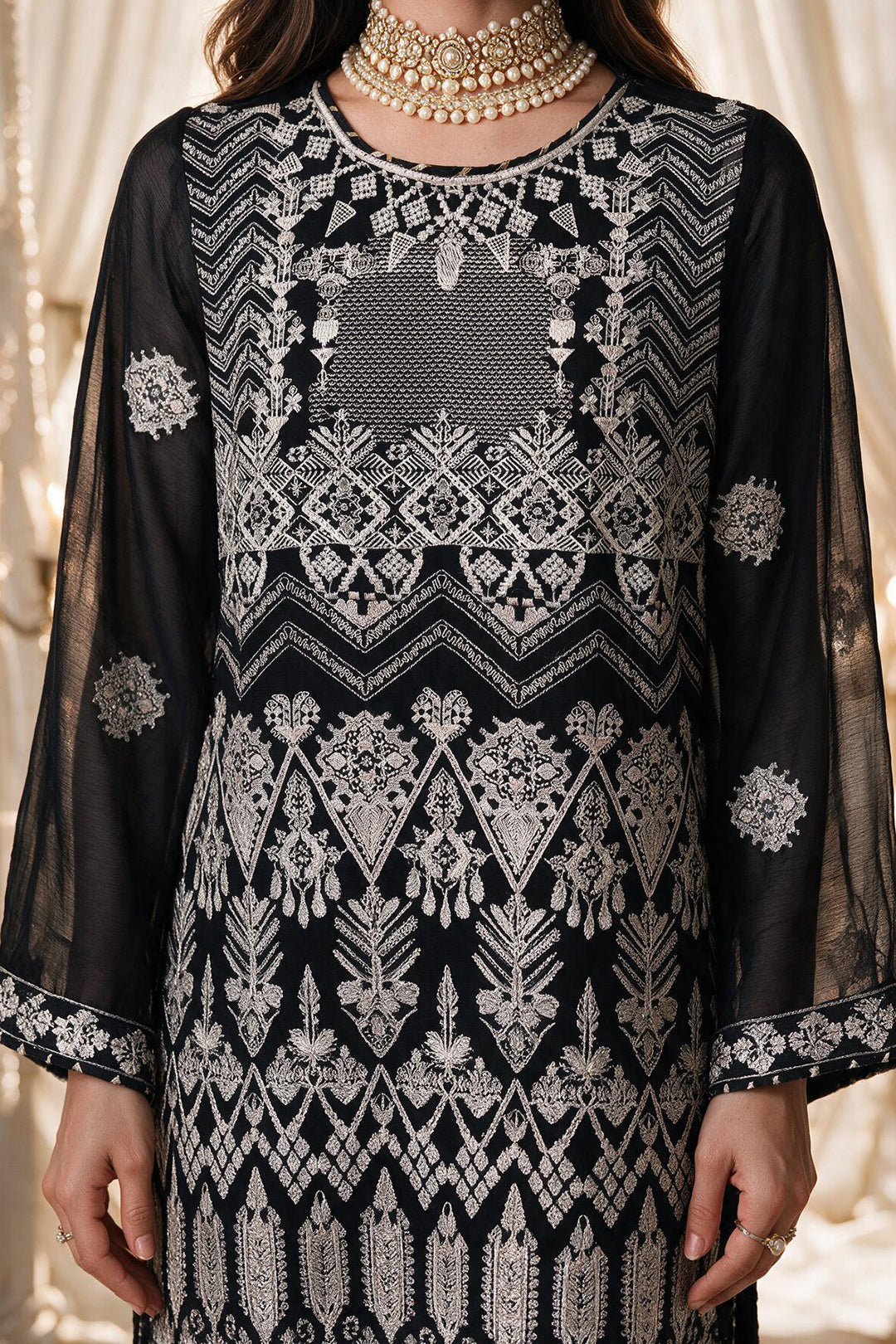 Embroidered Kurta Dupatta Trouser - 0766