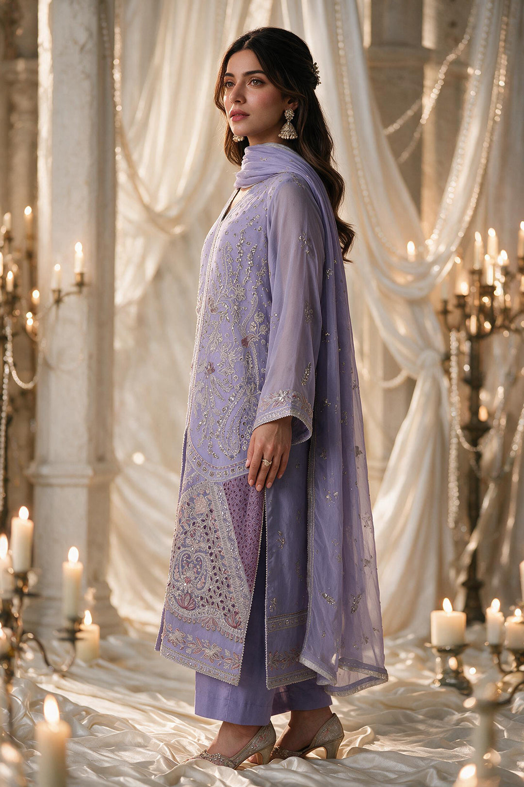 Embroidered Kurta Dupatta Trouser - 0767