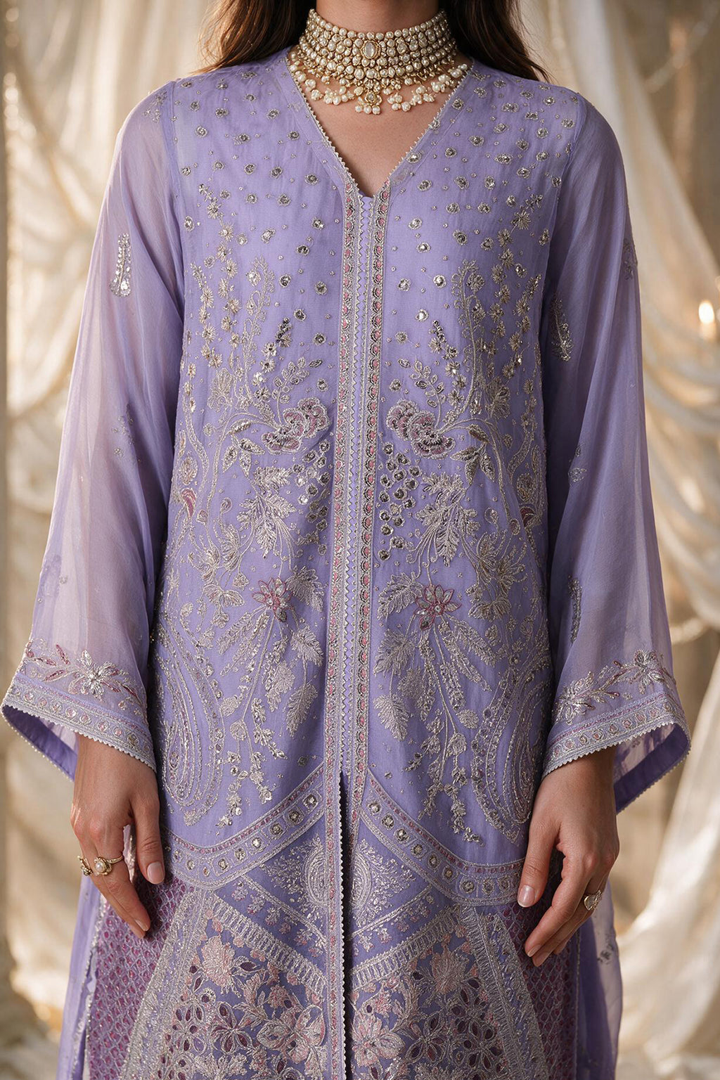 Embroidered Kurta Dupatta Trouser - 0767