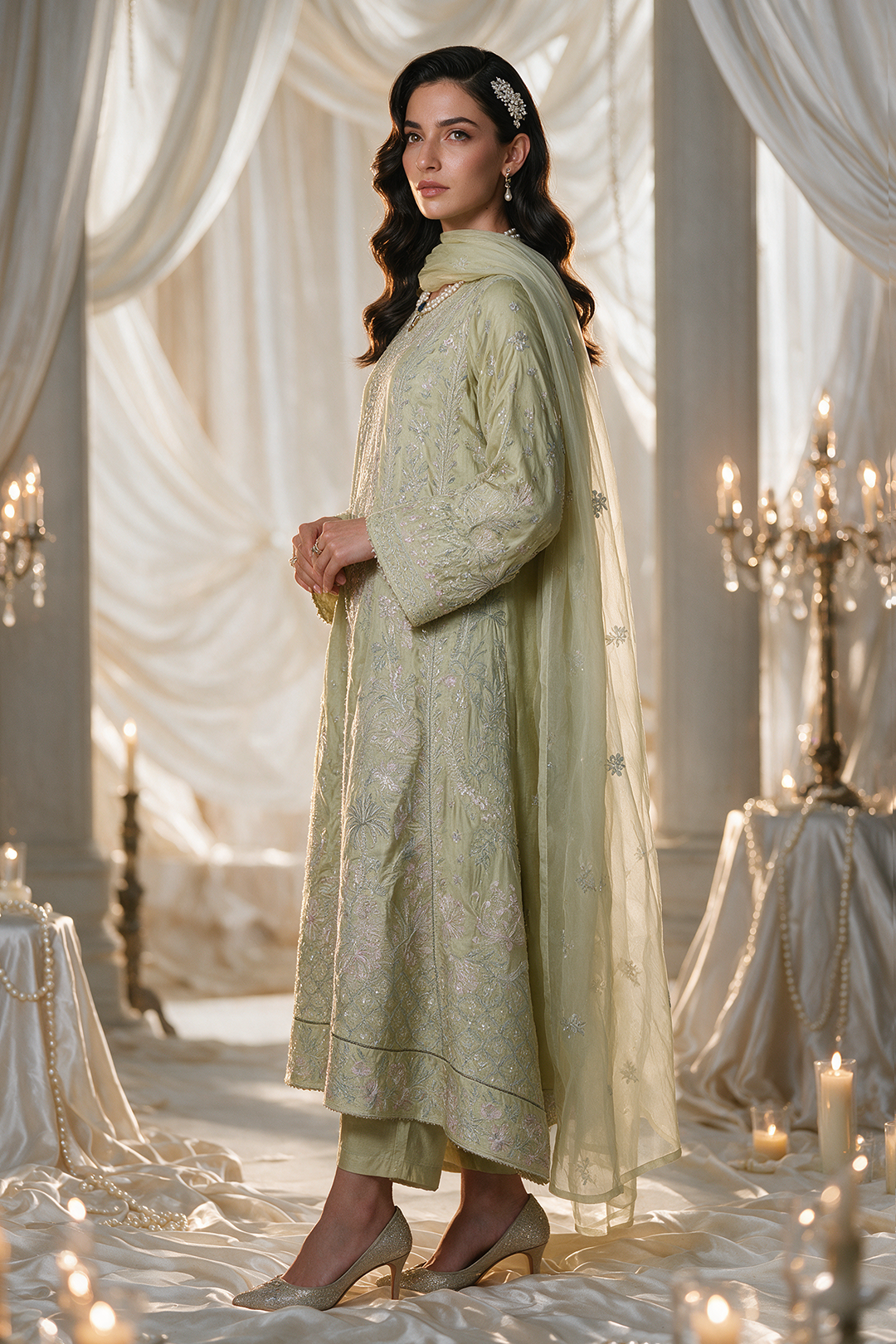 Embroidered Kurta Dupatta Trouser - 0768