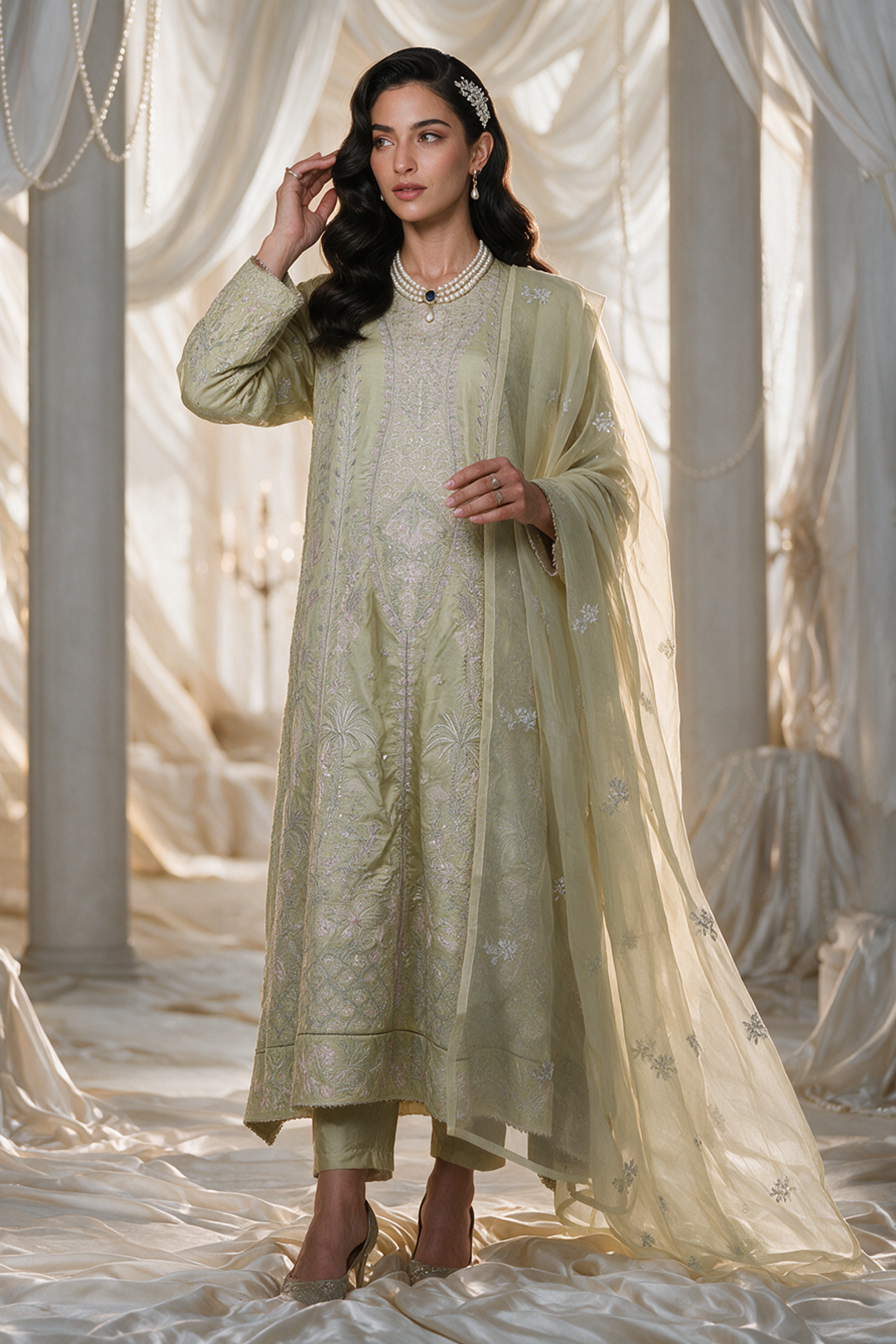 Embroidered Kurta Dupatta Trouser - 0768