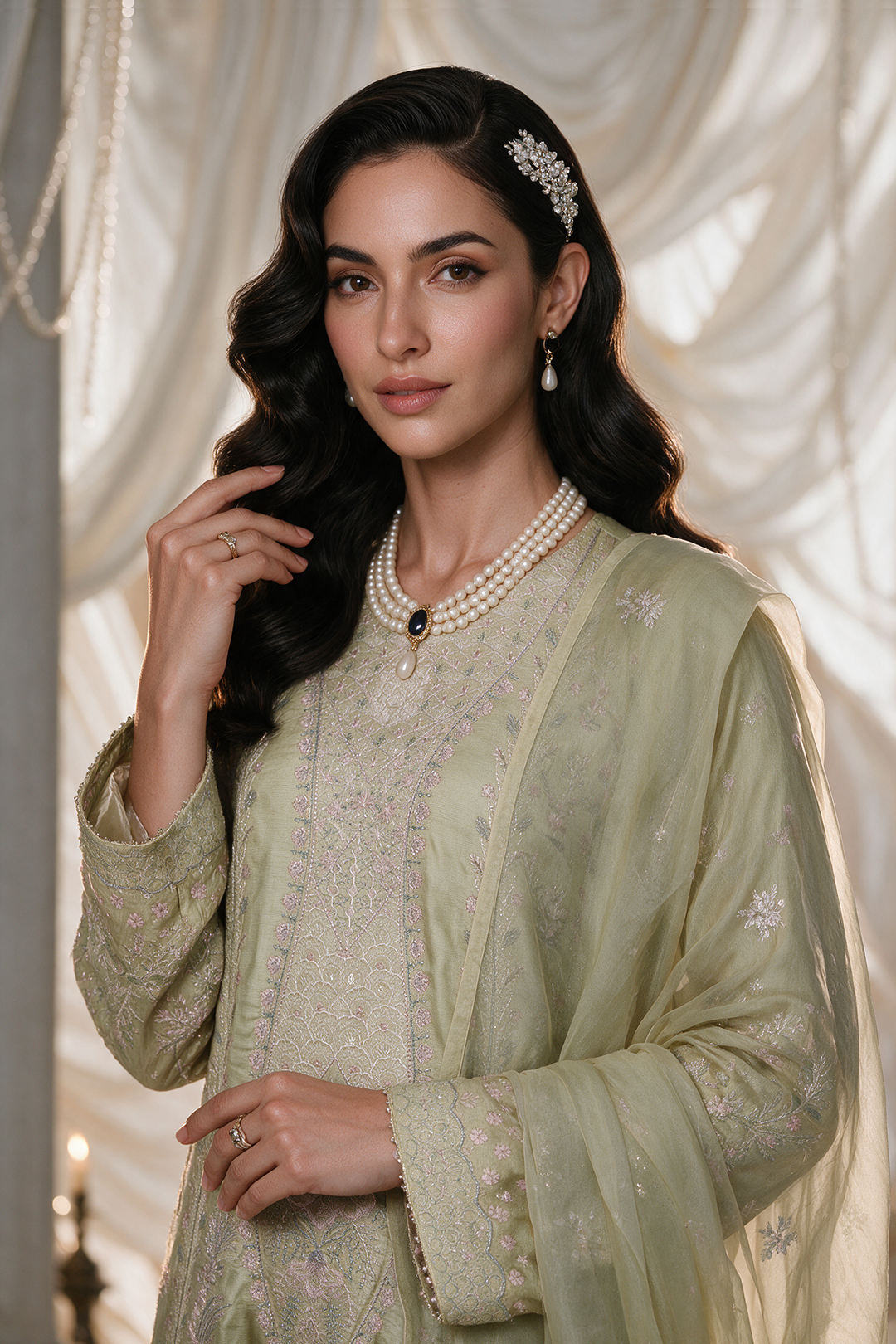 Embroidered Kurta Dupatta Trouser - 0768