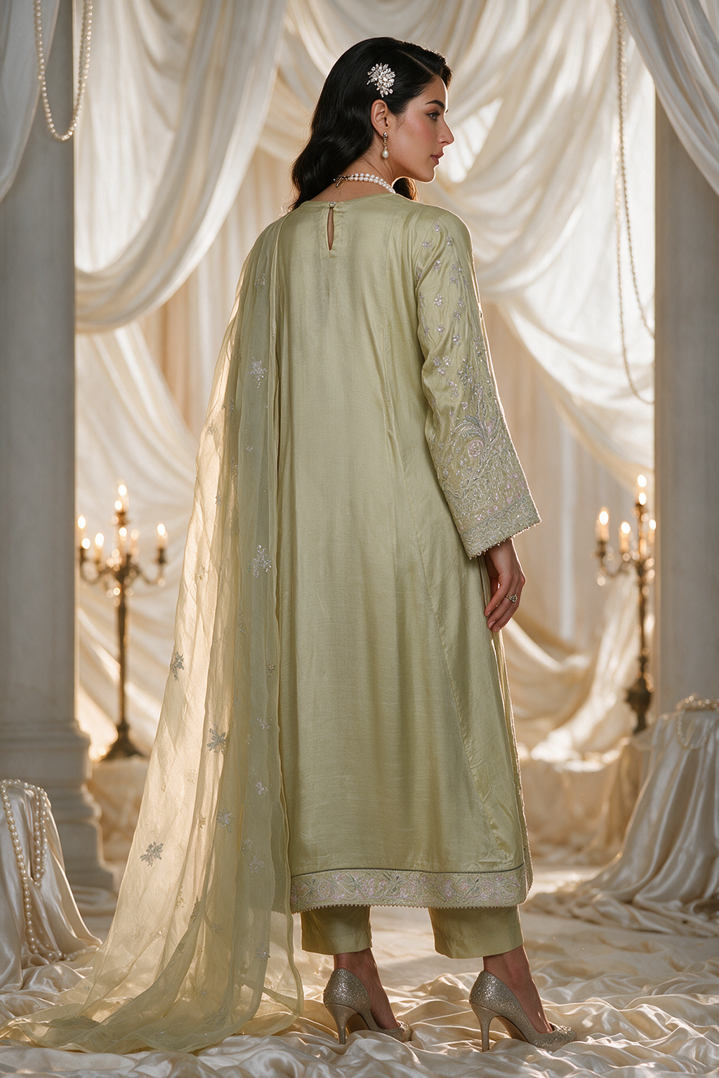 Embroidered Kurta Dupatta Trouser - 0768