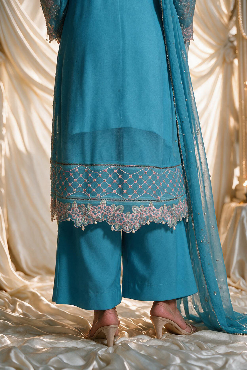 Embroidered Kurta Dupatta Trouser - 0769