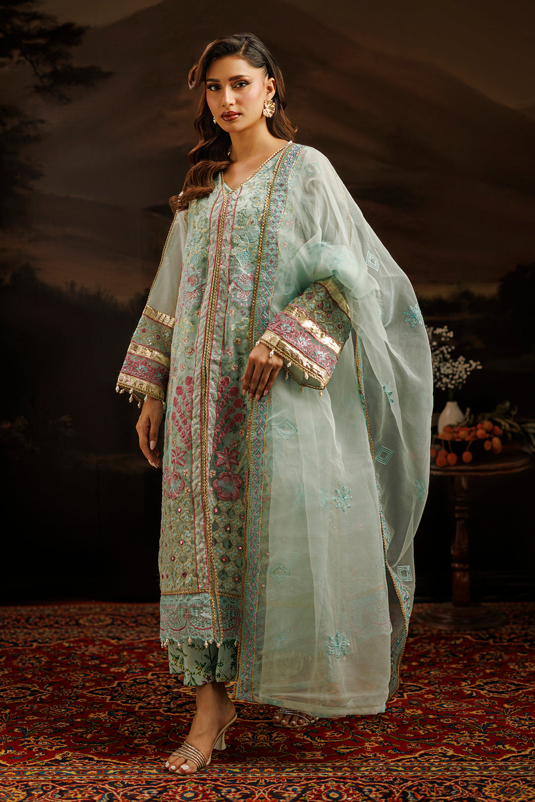 Embroidered Kurta Dupatta Trouser - 0771