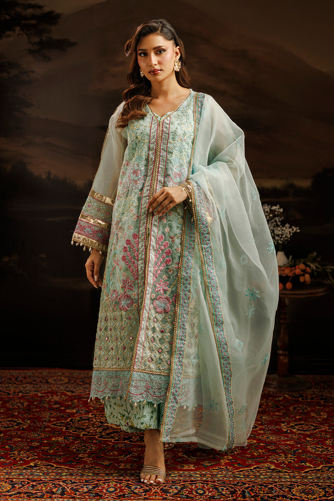 Embroidered Kurta Dupatta Trouser - 0771