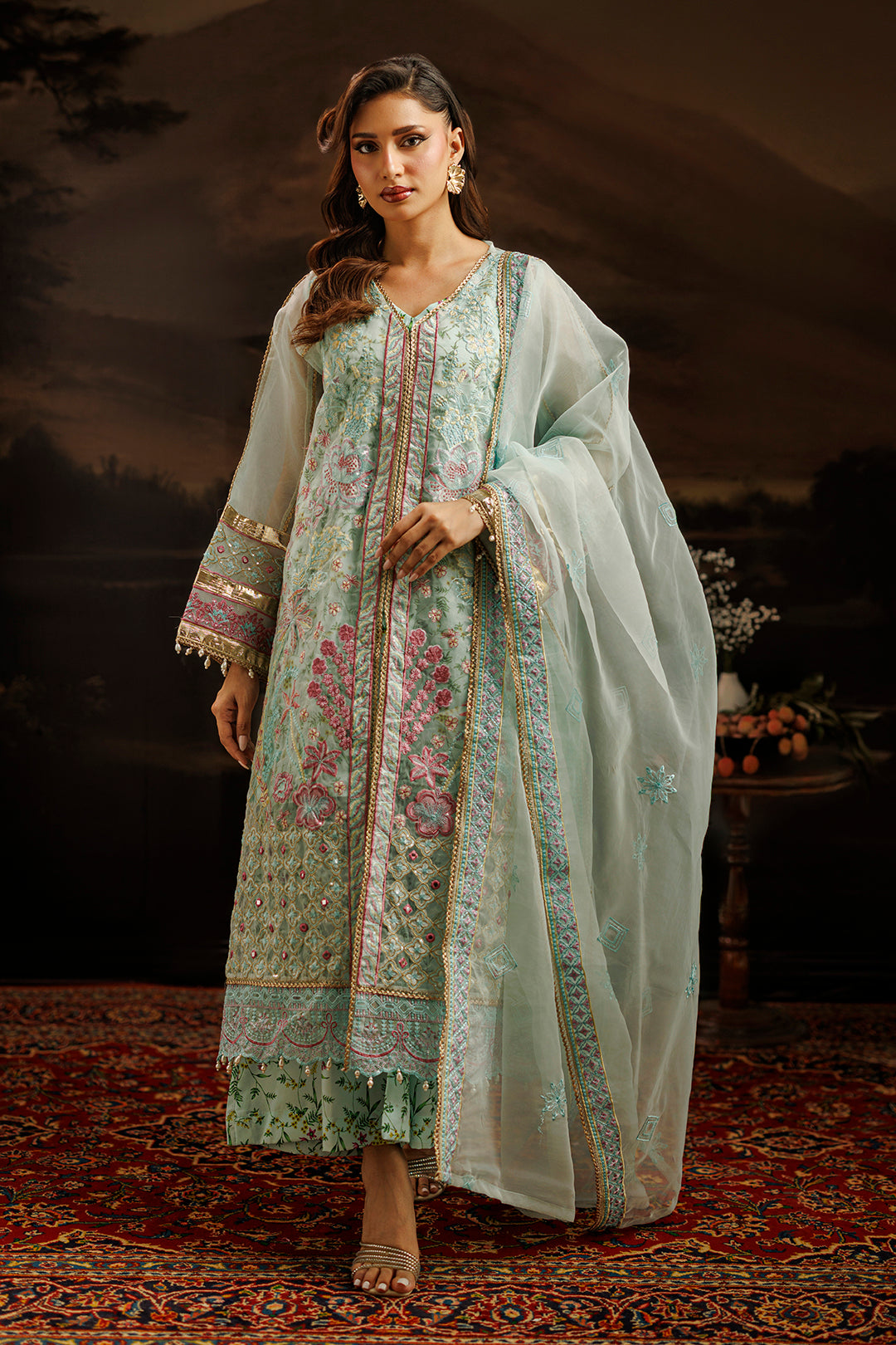 Embroidered Kurta Dupatta Trouser - 0771