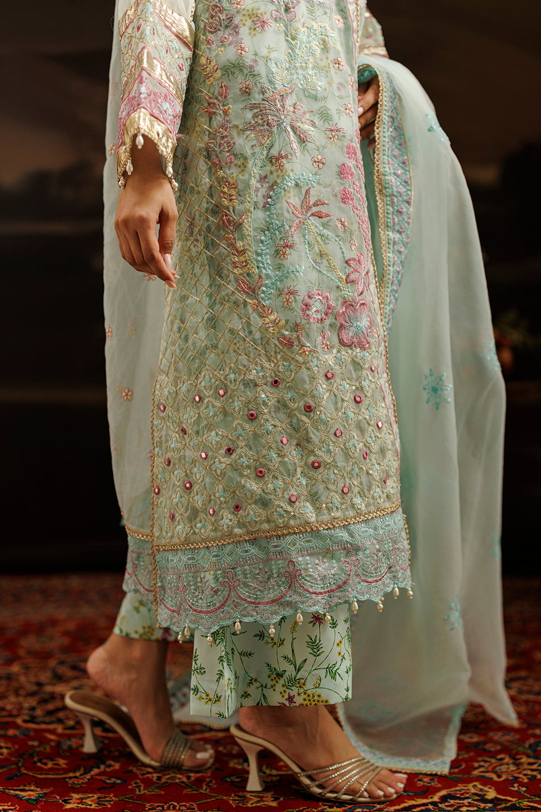 Embroidered Kurta Dupatta Trouser - 0771