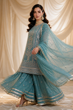Embroidered Kurta Dupatta Trouser - 0772