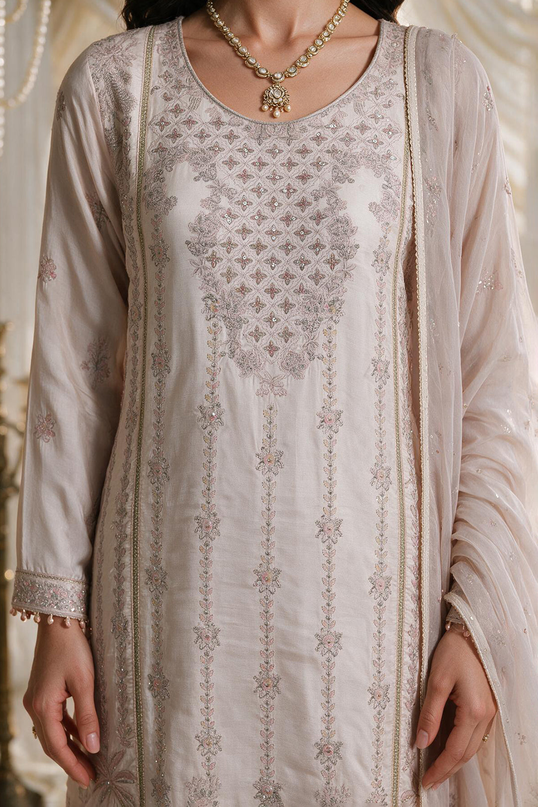 Embroidered Kurta Dupatta Trouser - 0779