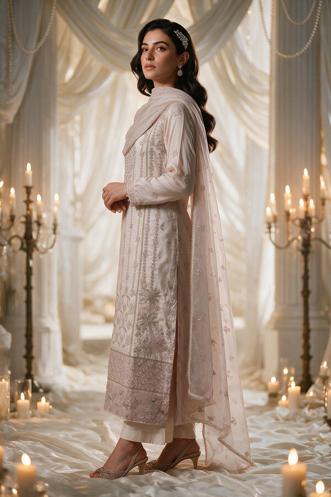 Embroidered Kurta Dupatta Trouser - 0779
