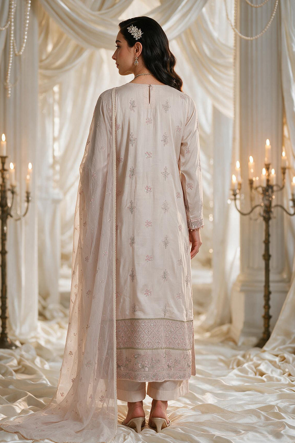Embroidered Kurta Dupatta Trouser - 0779