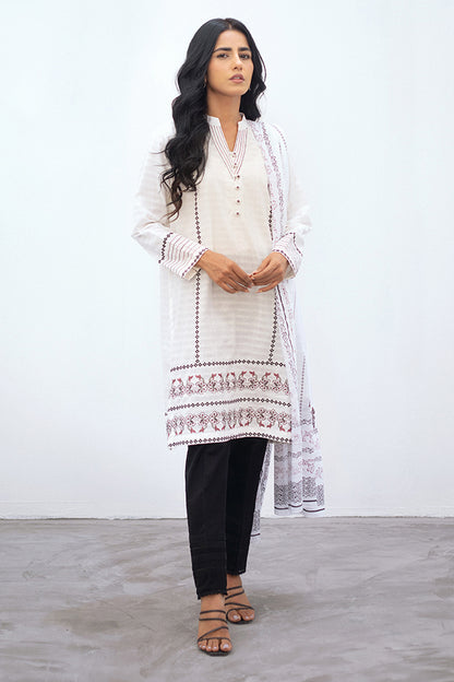 Embroidered Kurta Dupatta - 0442