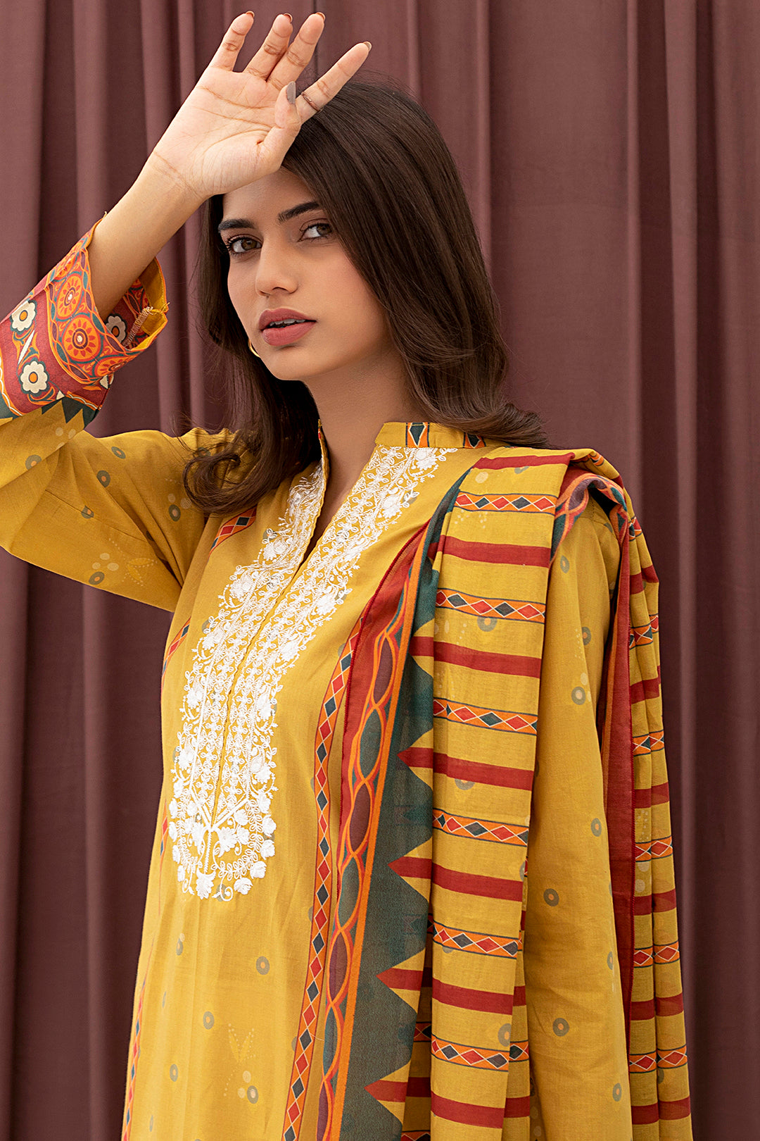 Embroidered  Kurta Dupatta - 0497