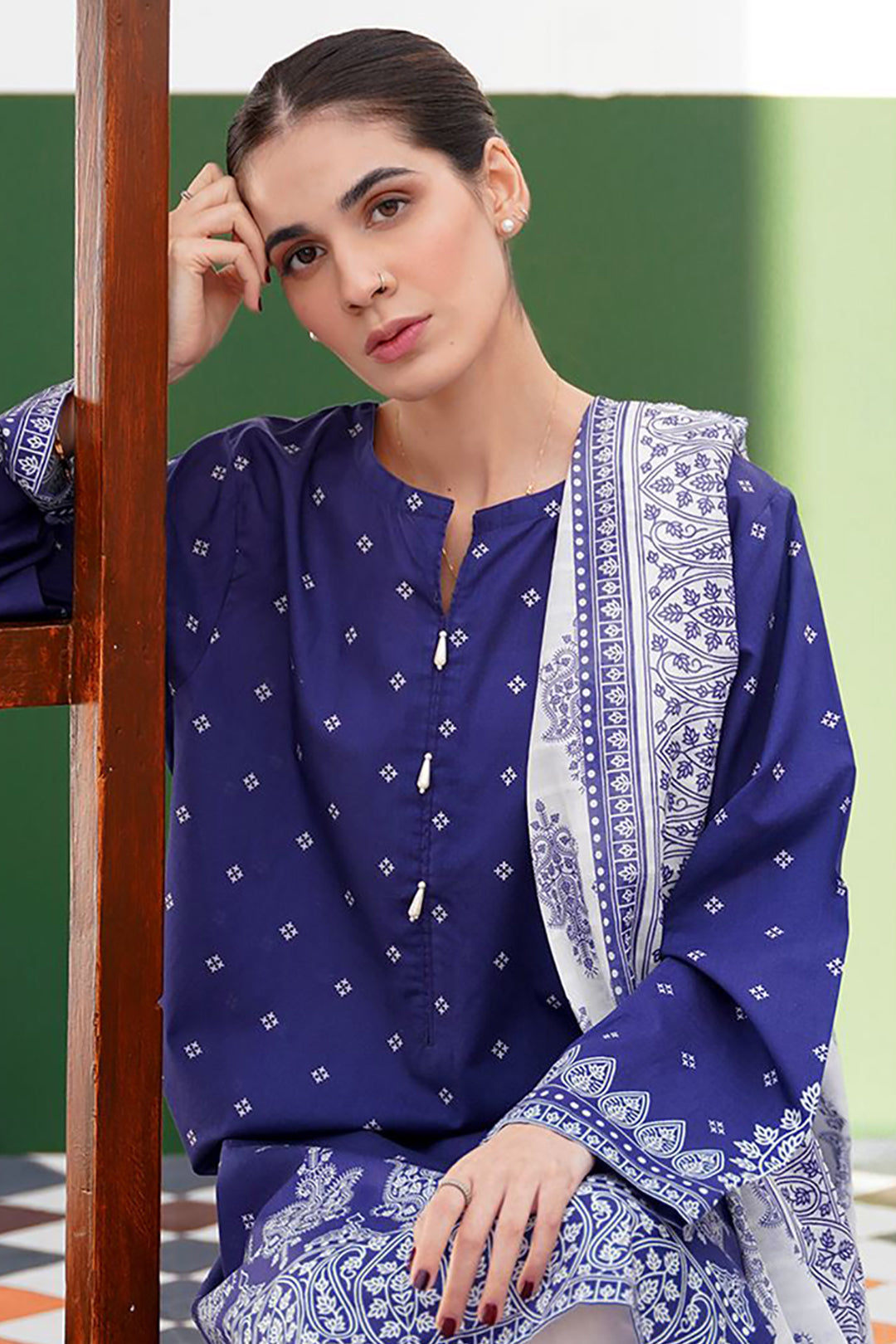 Embroidered Kurta Dupatta - 0634