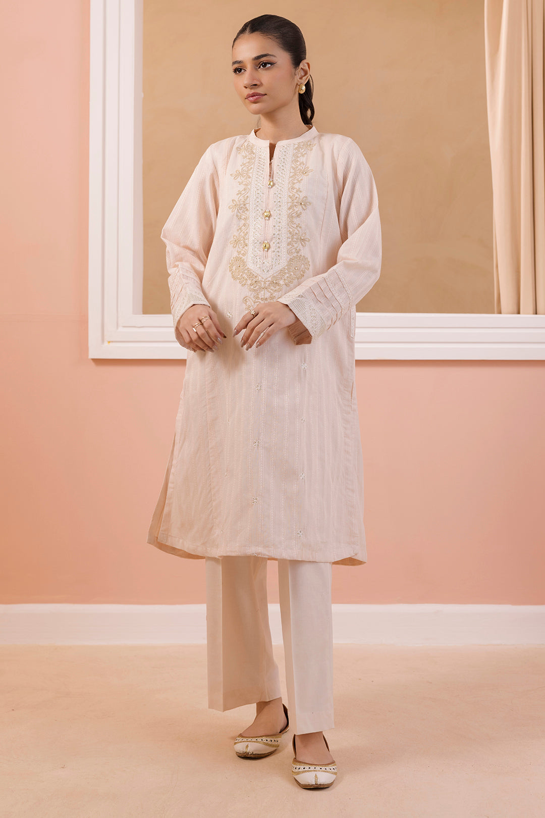 Embroidered Kurta Trouser - 0886