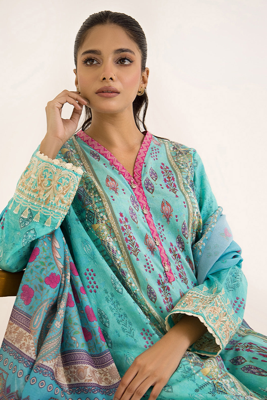 Embroidered Kurta Dupatta - 1065