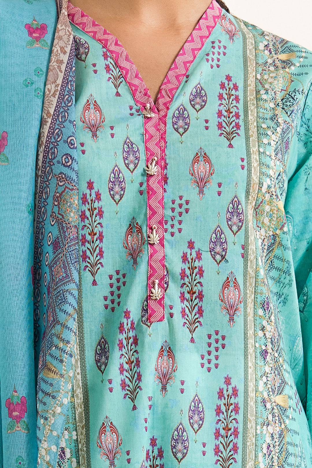 Embroidered Kurta Dupatta - 1065