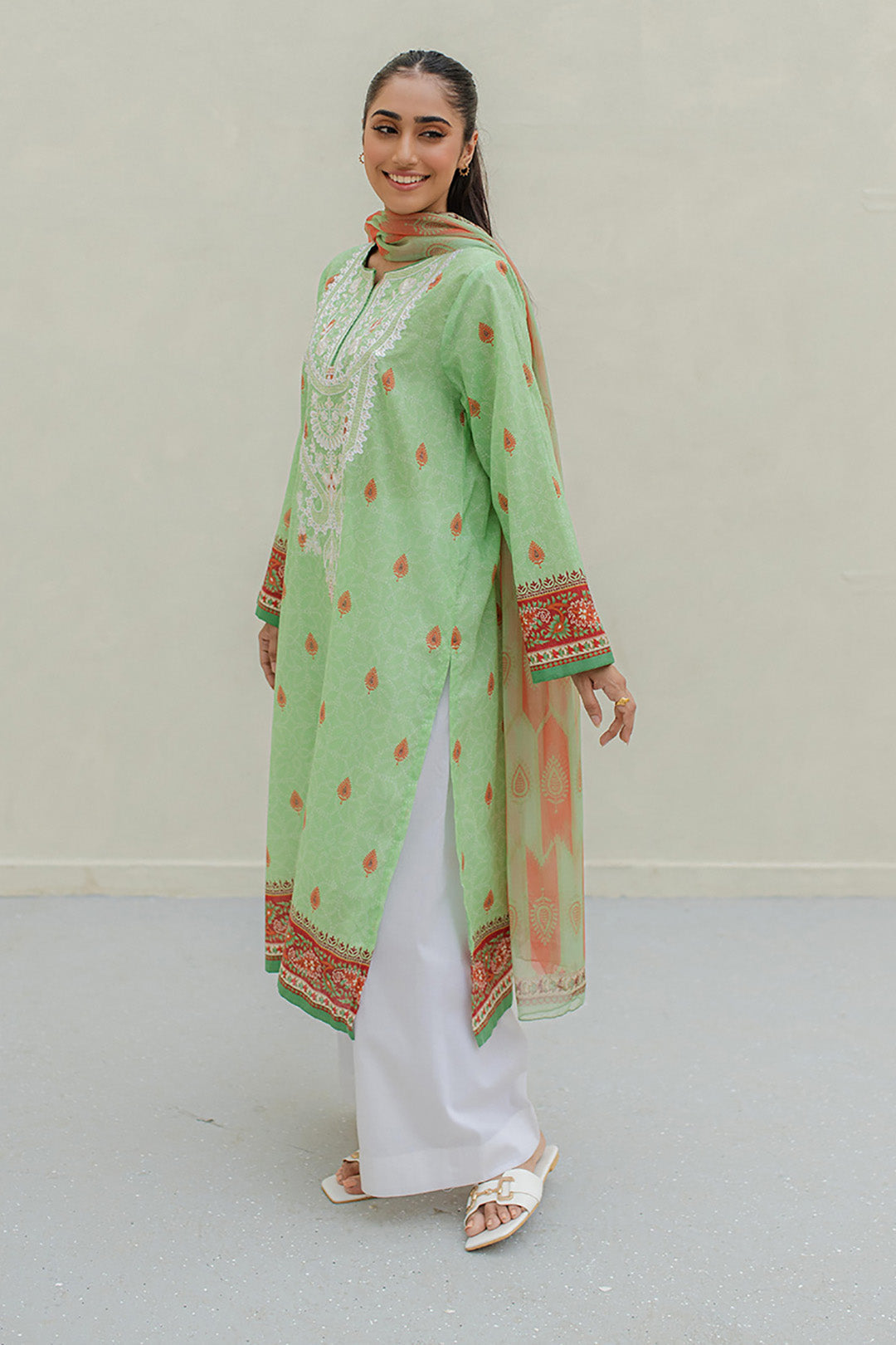 Embroidered Kurta Dupatta - 1071