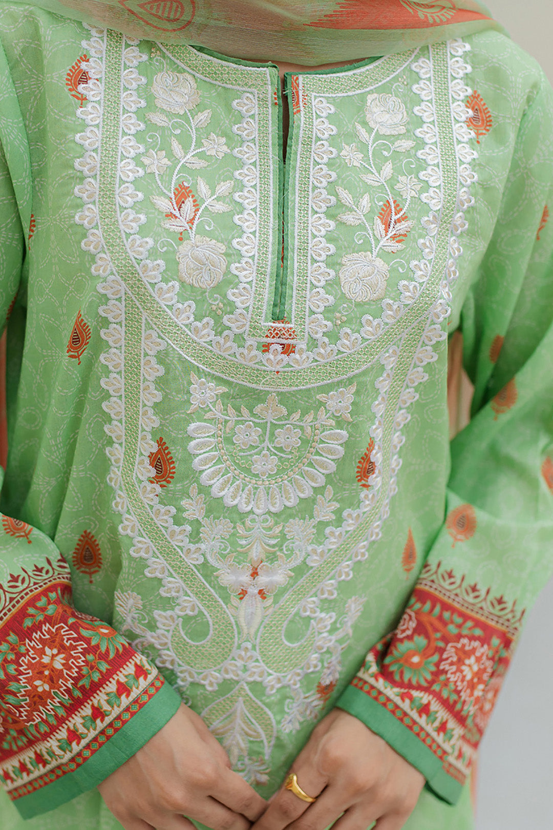 Embroidered Kurta Dupatta - 1071